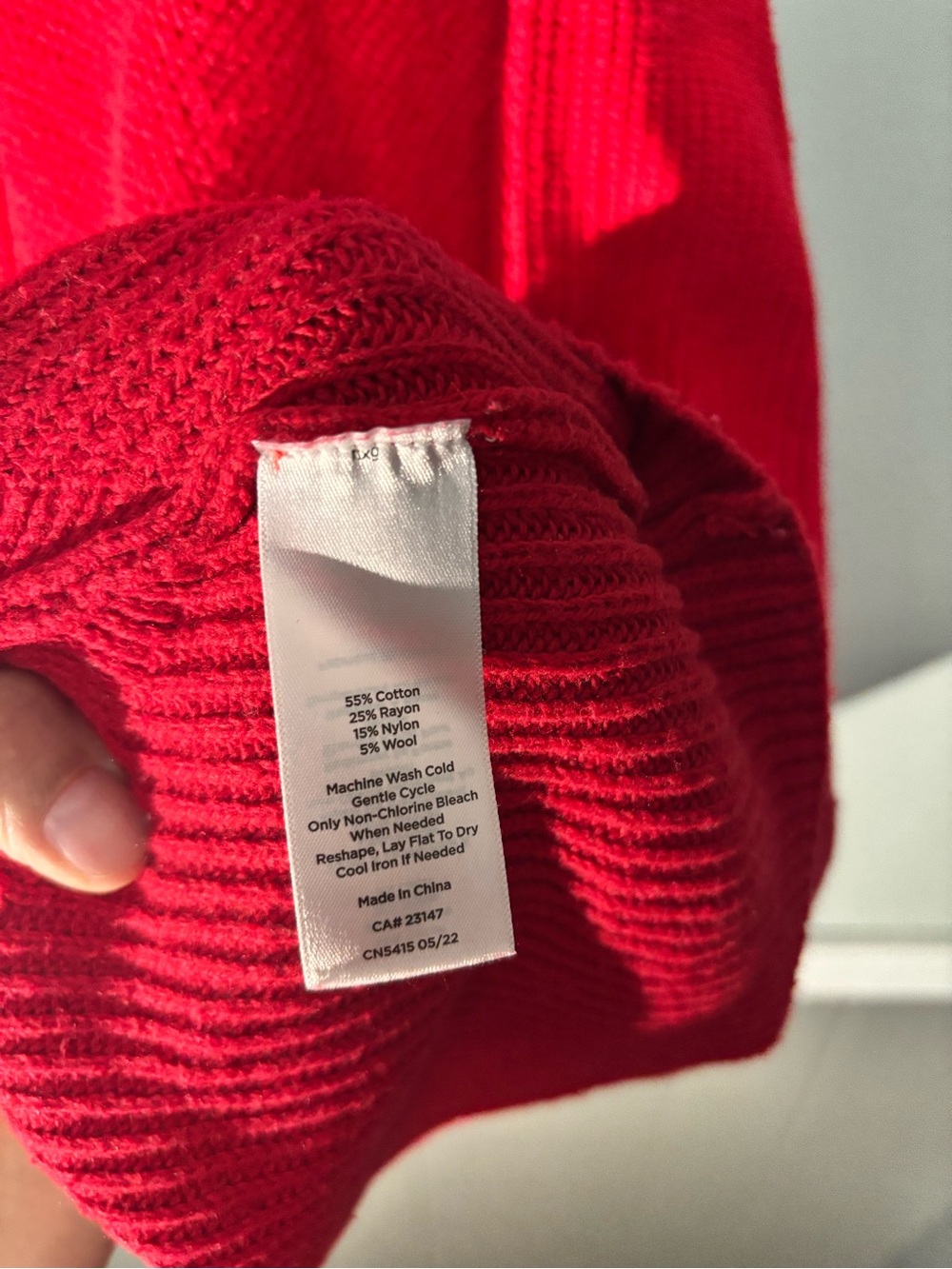 Talbots Bright Red Ribbed Sweater - Picture 4 of 8